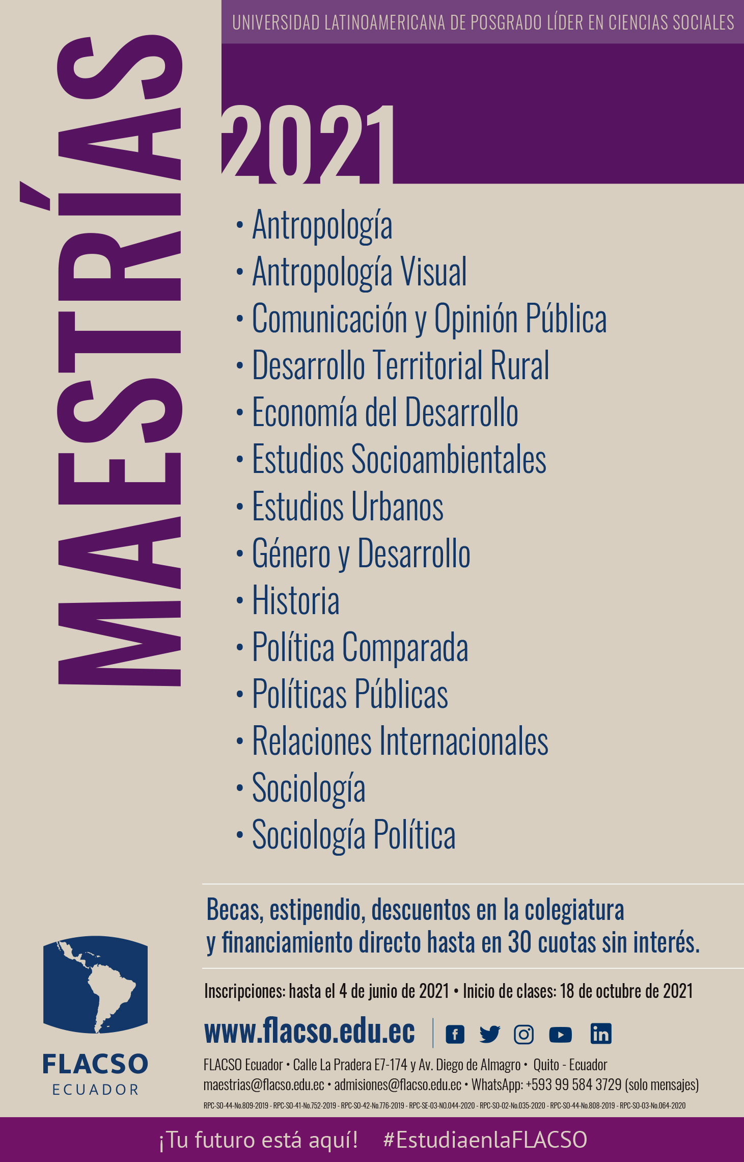 Maestrías | FLACSO Ecuador :: Universidad Latinoamericana De Postgrado ...